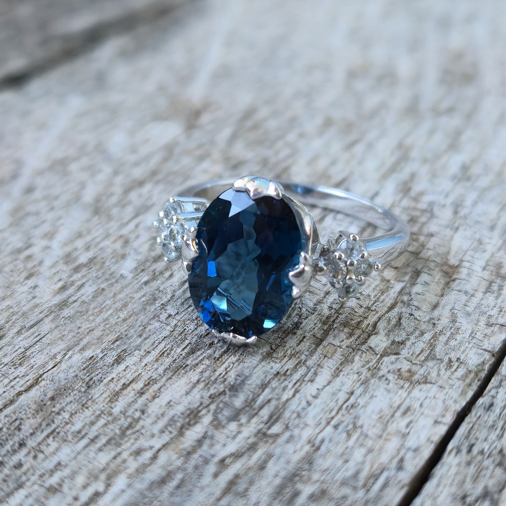 925 Sterling Silver London Blue Topaz Designer Signed RSI Size 10 Ring Thailand - Picture 13 of 16